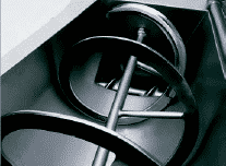 The inside of a mixer-grinder The inside of a mixer-grinder